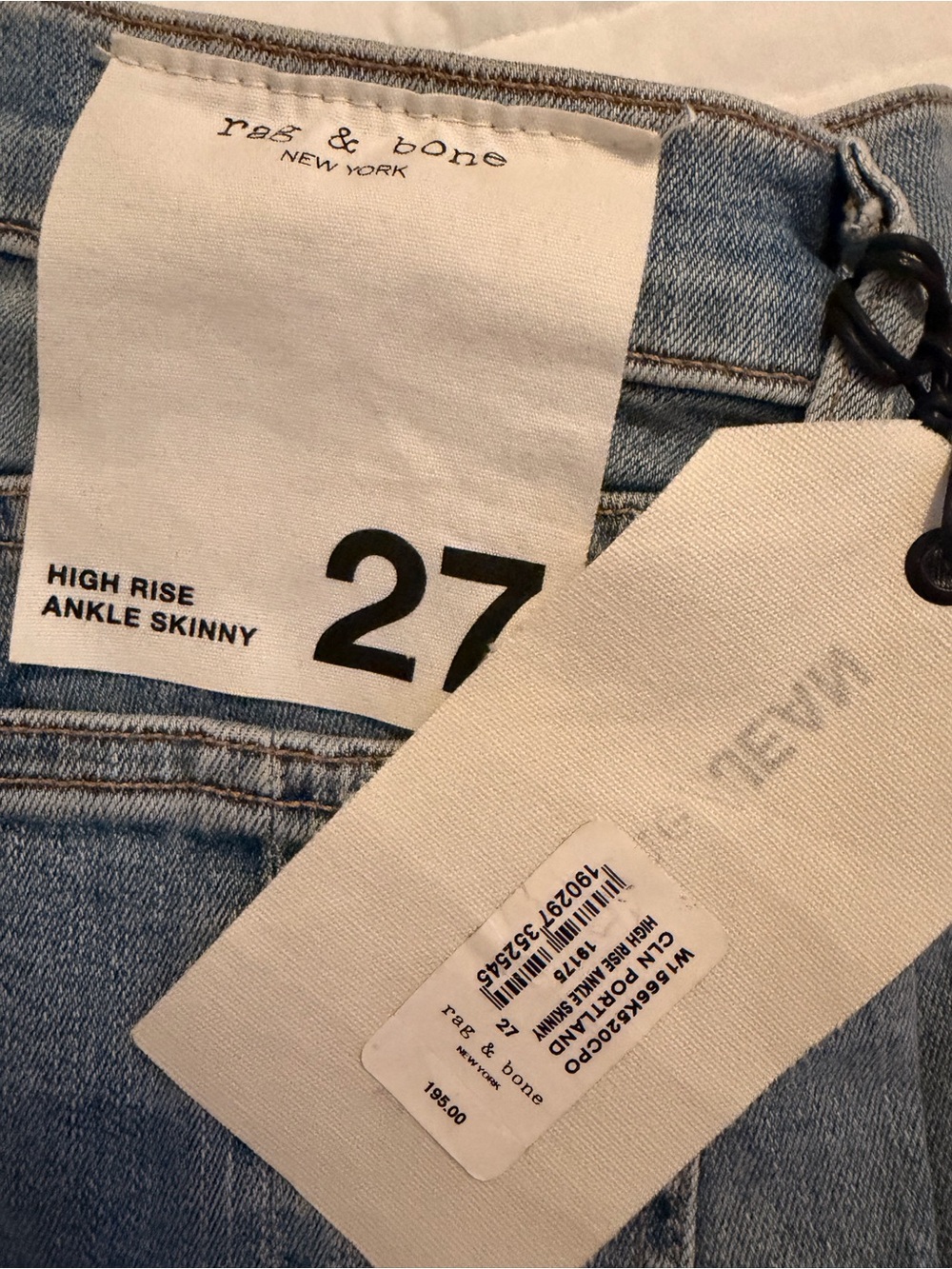 rag & bone womens High-Rise Ankle Skinny Jeans in Light Blue Wash